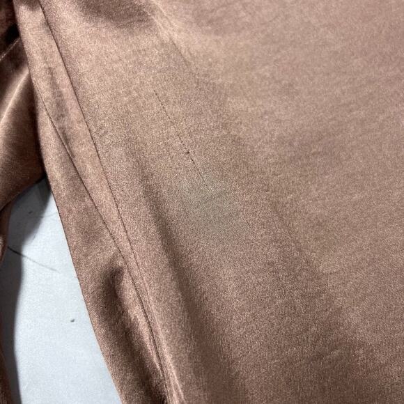 Madewell The Harlow High Rise Wide-Leg Pant in Satin Size 12P Petite Ice Mocha - Picture 7 of 15